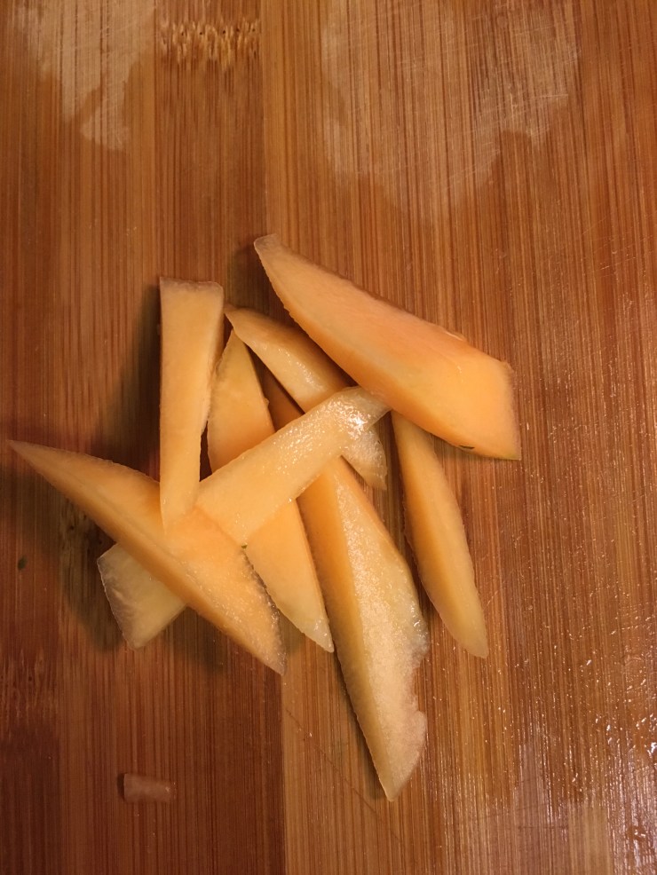 Strips of cantaloupe