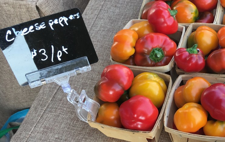 Bell peppers called "cheese peppers".