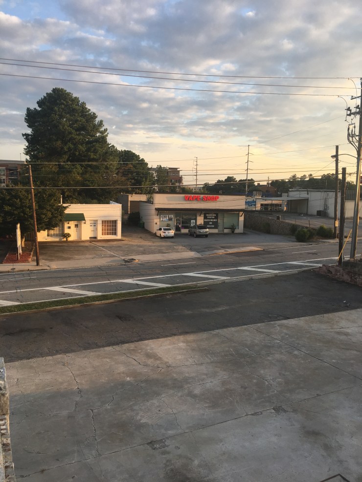View from a retaining wall.