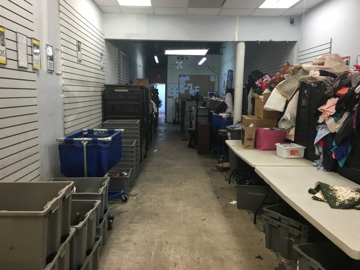 A crowded sorting room.