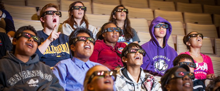 People watching a 3D movie.