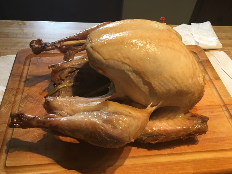 A cooked turkey.