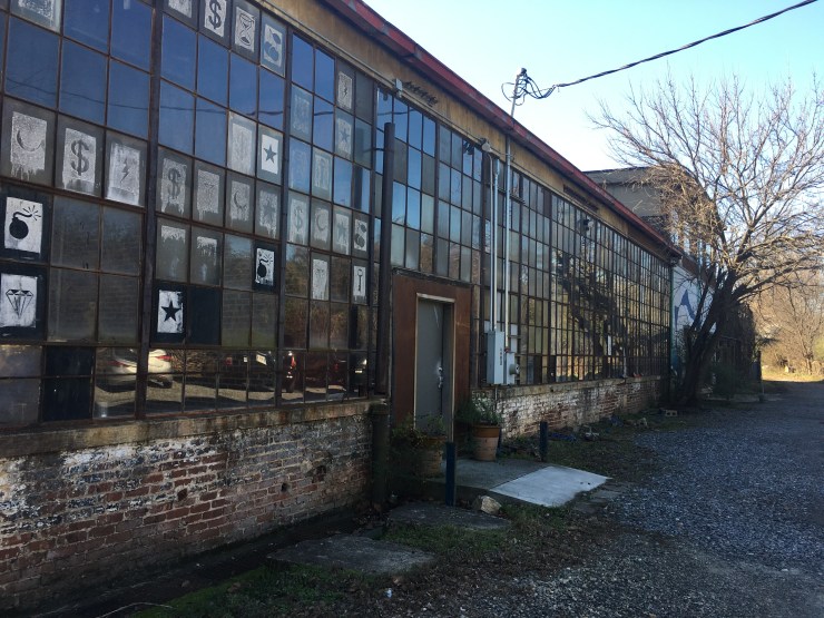 A building with glass walls.