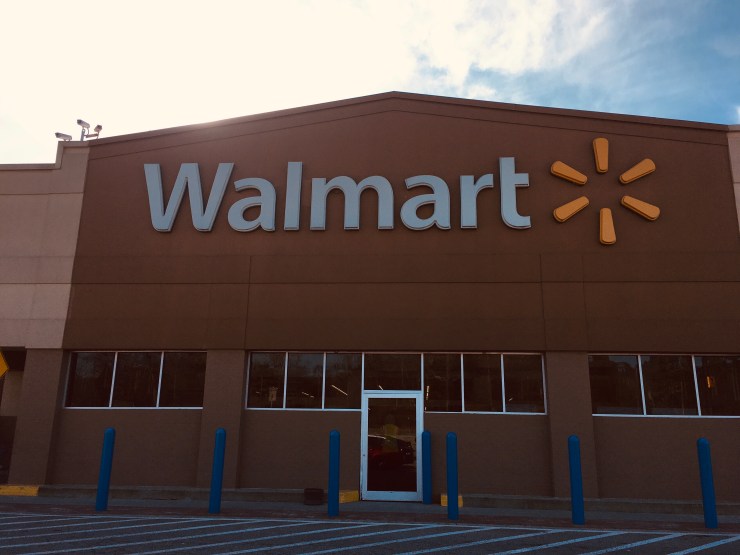 Walmart store front.