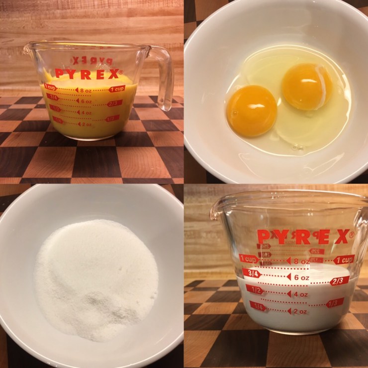 Ingredients for mango semifreddo.