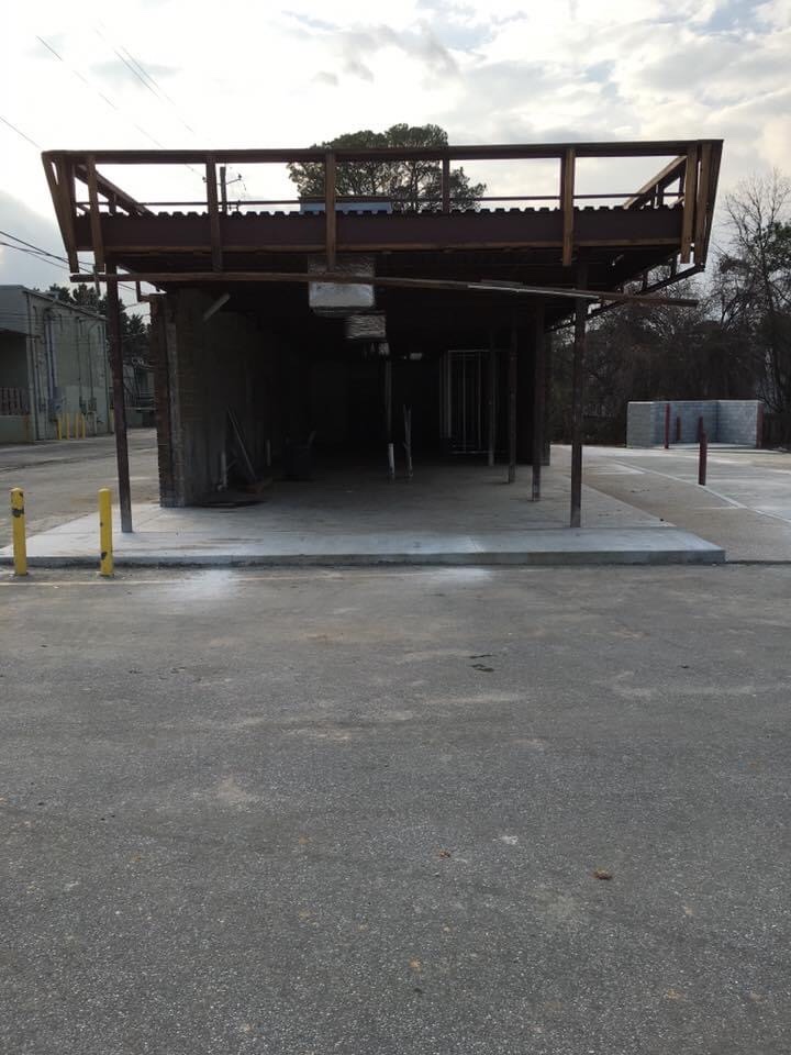 Waffle House building frame.