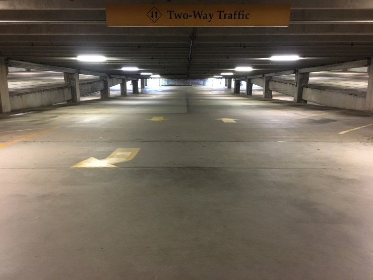Empty parking deck.
