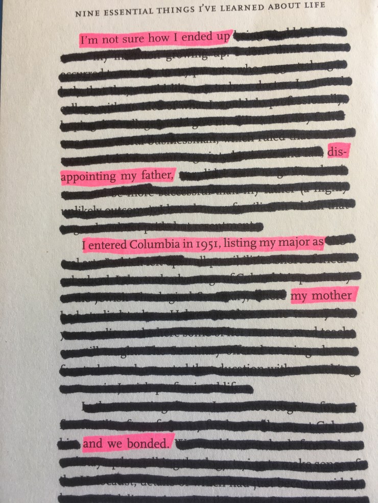 Blackout poetry.