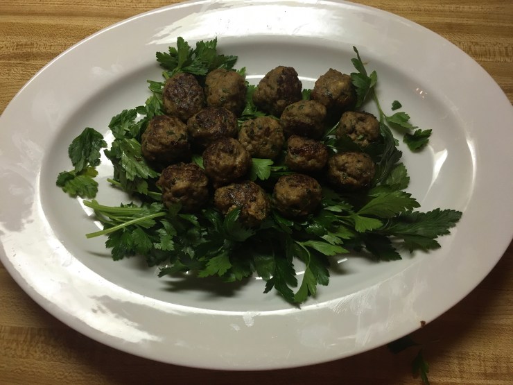 Lamb and veal meatballs.