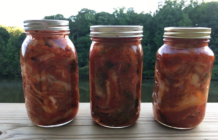 3 jars of kimchi.