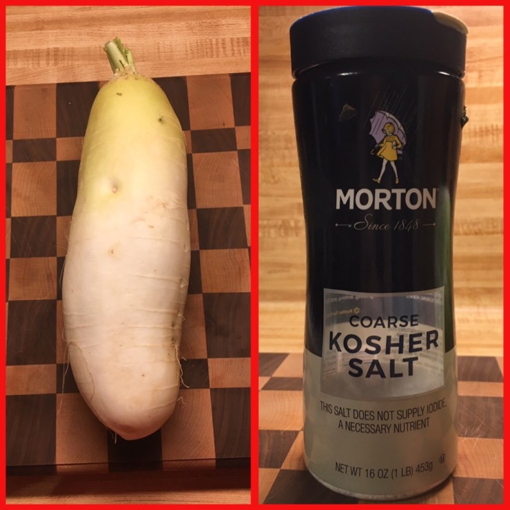 Korean radish and salt.