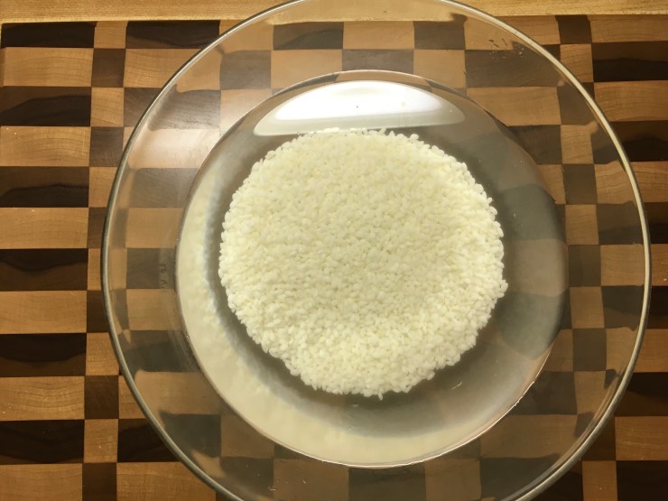Sticky rice after several washings.
