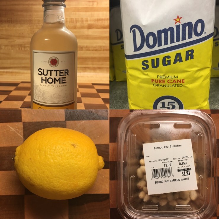 Candied peanut ingredients.