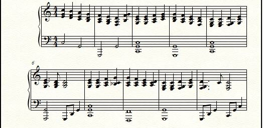 Opening notes for Beethoven’s “Ode to Joy”