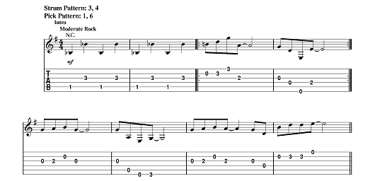 Sheet music for “Purple Haze”