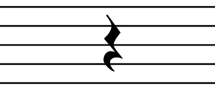 Half rest in sheet music.