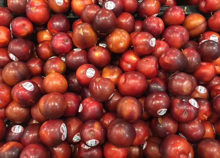 Red plums.