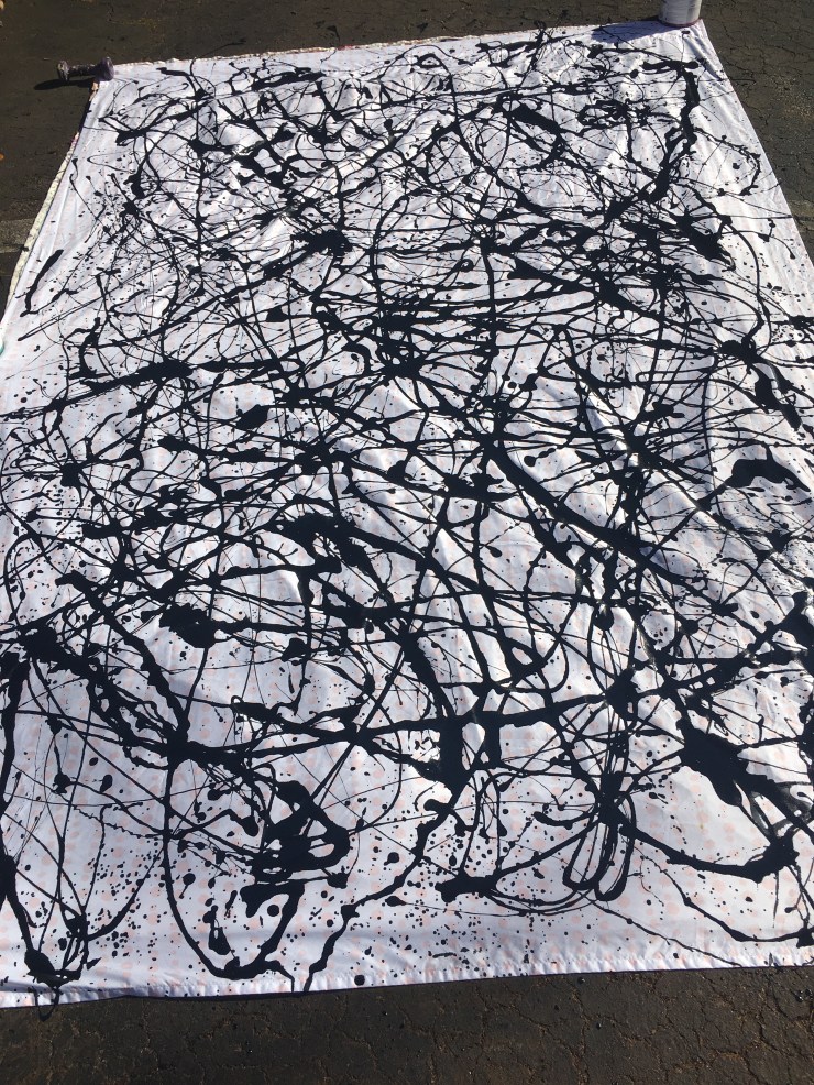 First coat of black paint.