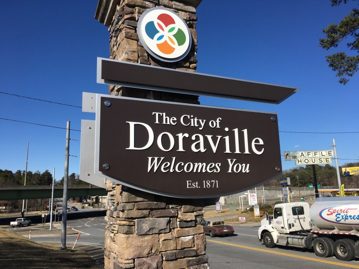Welcome sign to Doraville.