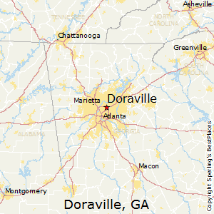 Doraville on georgia map.