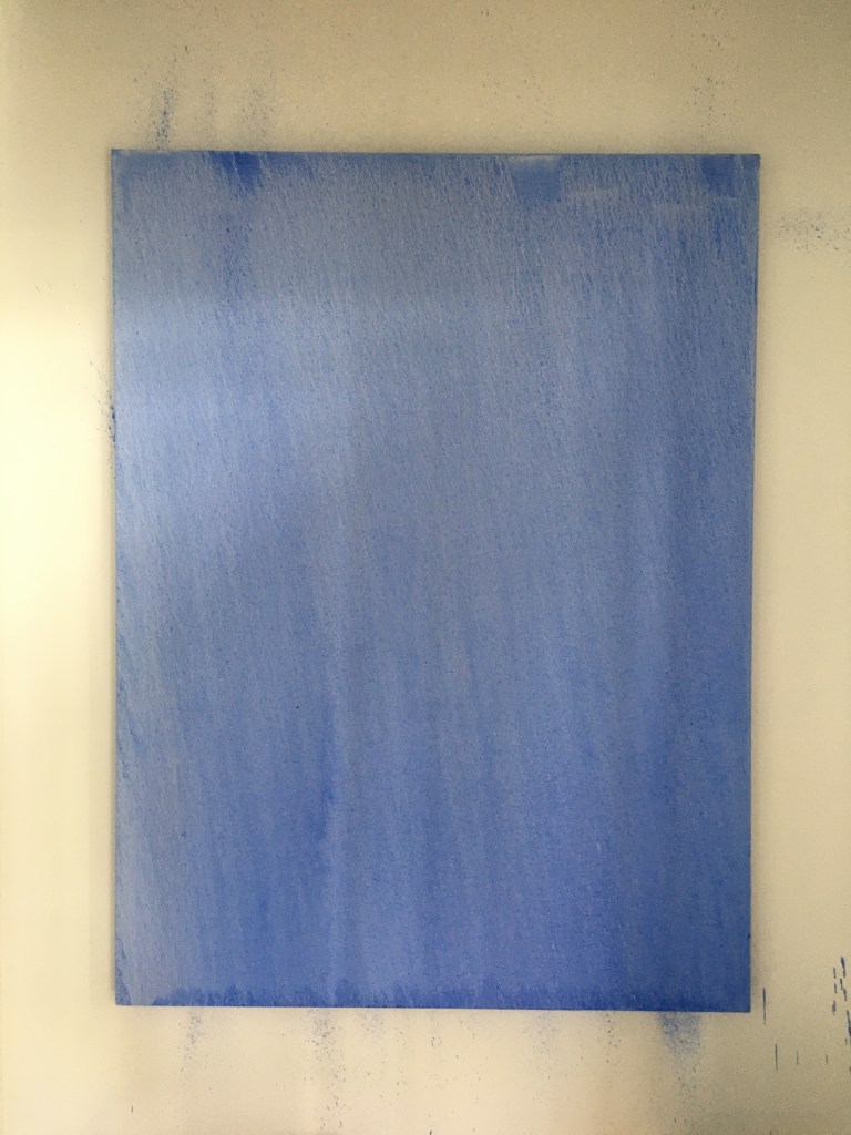 Background first coat: ultramarine blue.
