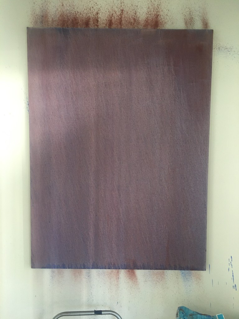 Background second coat: Indian red.