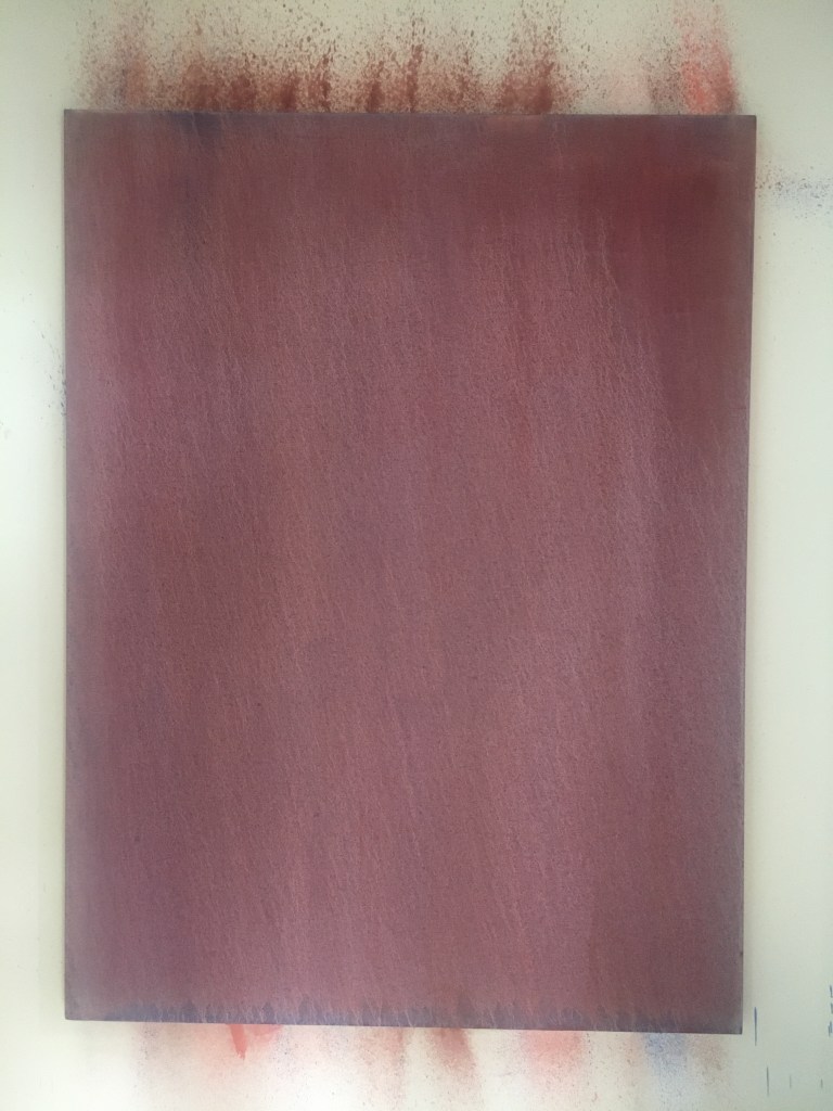 Background third coat: cadmium red.