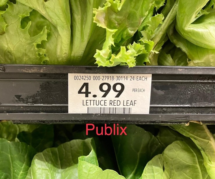 Lettuce at Publix.
