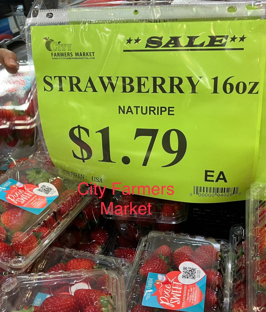 Strawberries at city farmers market.